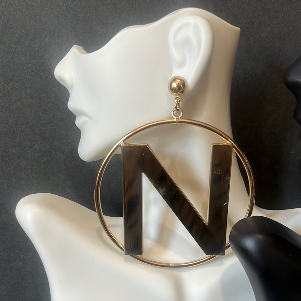 Gold Statement Earrings - Picture 3 of 4